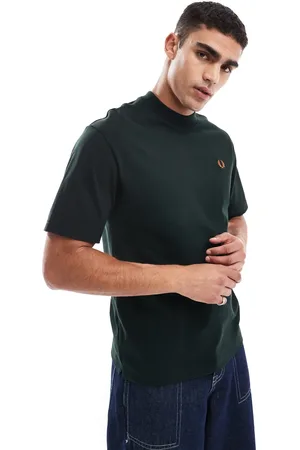 Fred Perry Oversized og skovgrøn T-shirt i kraftigt materiale