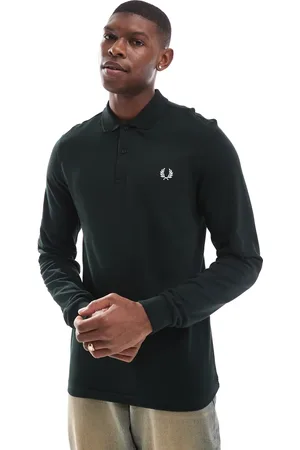 Fred Perry Skovgrøn poloskjorte med lange ærmer