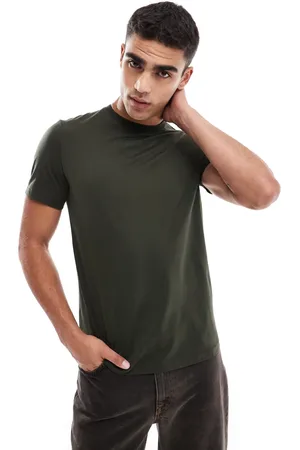 Fred Perry Kakigrøn T-shirt med dobbelt logoprint