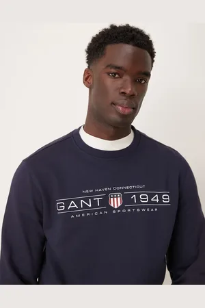 GANT 1949 - Marineblå sweatshirt med våbenskjoldslogo på brystet