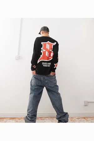 COLLUSION T-shirt med lange ærmer og rød grafik i kraftigt stof