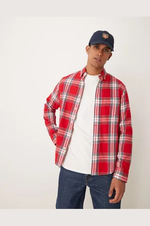 GANT Rød-ternet flannelskjorte i Regular Fit