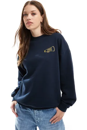 Cotton On Cotton On - Marineblå sweatshirt med rund hals og klassisk grafik