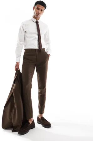ASOS Brune og skinny habitbukser med uld