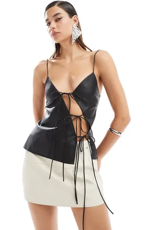 Lioness Cami-top med asymmetrisk sløjfedetalje i satin