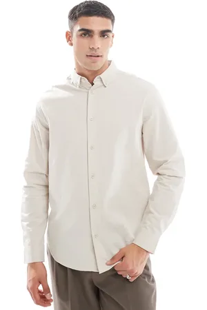 ASOS Skjorte i seersucker i Regular Fit-Neutral