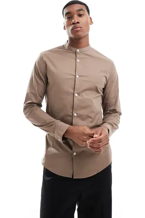 ASOS Skinny-skjorte i poplin med grandad-krave