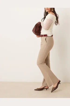 Gina Tricot Gråbrune bootcut-bukser-Neutral