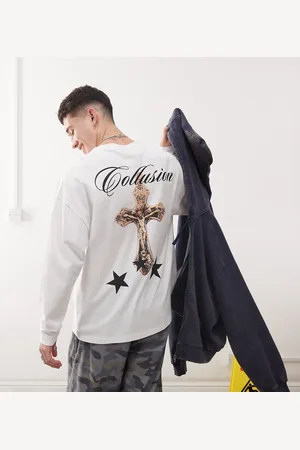COLLUSION Og langærmet T-shirt med skater-grafik på ryggen