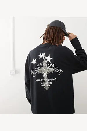 COLLUSION Og langærmet skater-t-shirt med grafik på ryggen