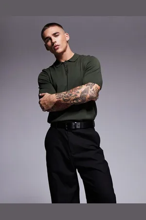 ASOS Mørkegrøn strikket polo - Del af sæt