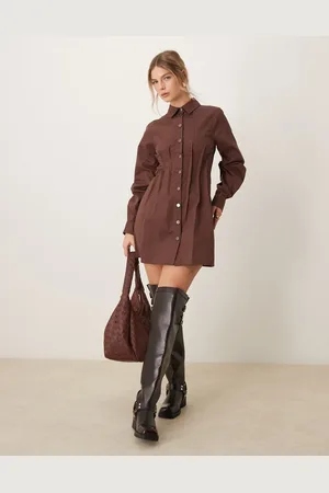 ASOS Mini-skjortekjole med læg i twill
