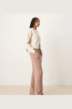 ASOS Tall - Minkfarvede skræddersyede pull-on bukser-Lyserød