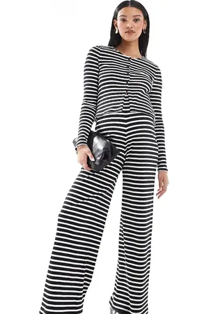 Mama;licious Mamalicious Maternity - Bukser med brede ben og i jersey - Del af sæt-Multifarvet