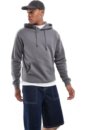 JACK & JONES Mørkegrå oversized hættetrøje