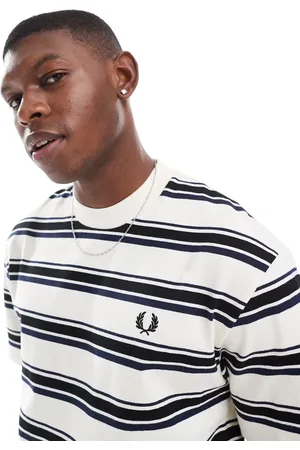 Fred Perry Rå afslappet T-shirt i rå med brede vandrette striber