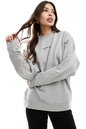 French Connection FCUK - sweatshirt med "Lucky"-slogan