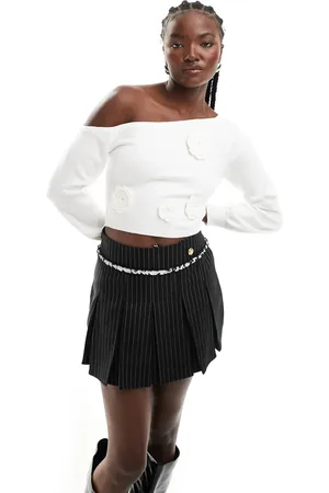 The Frolic Cremefarvet løstsiddende offshoulder-trøje med blomsterdetalje - Kun hos ASOS-Hvid