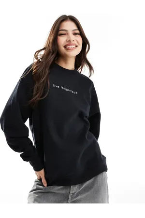 French Connection FCUK - sweatshirt med "Live Laugh"-slogan