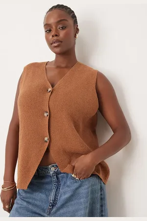 ASOS ASOS DESIGN Curve - Chokoladebrun habitvest i afslappet pasform