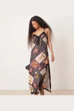 Miss Selfridge Maxikjole med patchwork-print