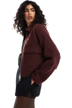 ASOS Bordeaux elegant bomber-jakke med rent snit-Neutral
