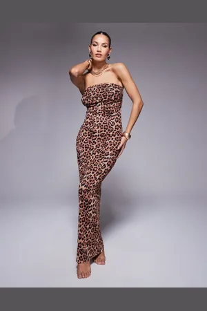 South Beach Strand-maxikjole med for og leopardprint