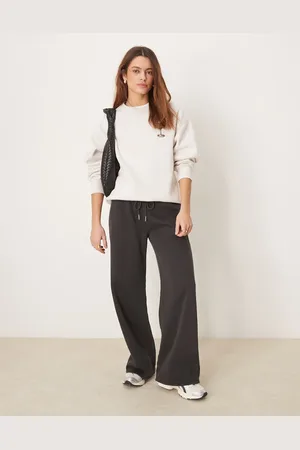 Abercrombie & Fitch Essential - joggingbukser med brede ben og mellemhøj talje-Grøn