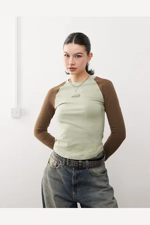 Reclaimed Raglan-top-Grøn