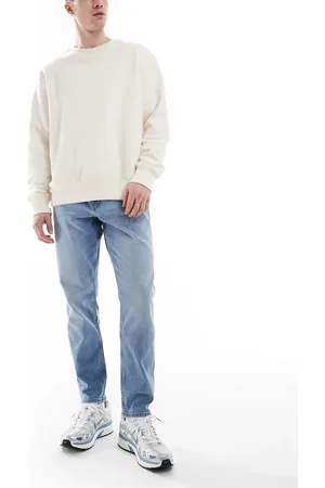 ASOS Tapered jeans med stretch i lys vask-Blå