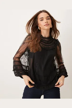Miss Selfridge Langærmet og top i blondeblanding