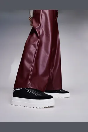 HUGO BOSS HUGO - Red Lyssa - Sorte sneakers med plateausål og nylondetalje
