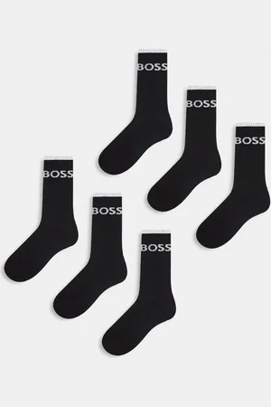 HUGO BOSS BOSS - Bodywear - Pakke med 6 par sorte sokker til sneakers med stribe og logoprint