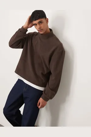 ASOS Super-oversized trøje med ståkrave i let stof i firkantet pasform-Rød