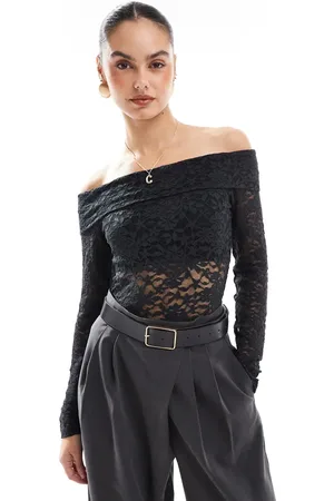 Hollister Blondetop med offshoulder-snit og lange ærmer