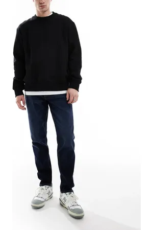 ASOS Tapered jeans med stretch i mørk vask-Blå