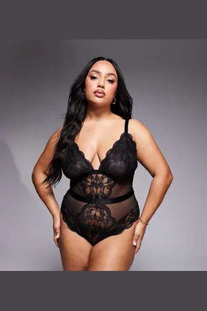 ASOS ASOS DESIGN Curve - Lola - blød bodystocking i blondestof