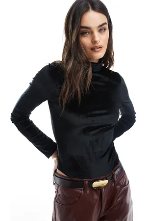 Miss Selfridge Bodystocking med rullekrave i velour
