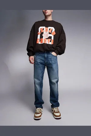 HUGO BOSS 640 - Forvaskede mørkeblå jeans med lige ben