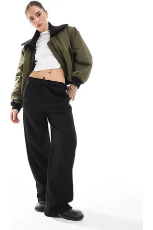 Pull&Bear Sorte joggingbukser med vide ben