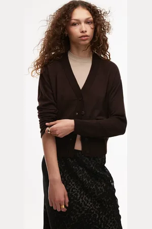 MANGO Mørkebrun og oversized cardigan