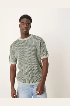 ASOS Ribstrikket T-shirt i afslappet pasform - Del af sæt