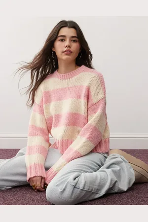 Miss Selfridge Pink-stribet trøje-Lyserød