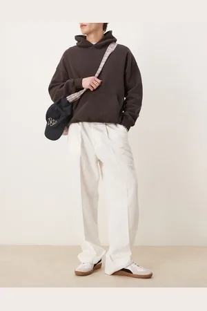 ASOS Elegante og hvide bukser med vide ben og plisseringer foran
