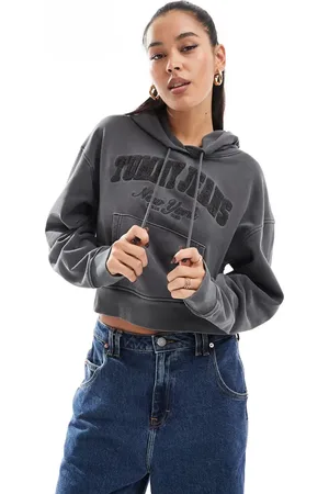 Tommy Hilfiger Forvasket crop-hættetrøje med logo