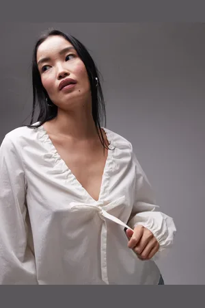 Topshop Hvid trapez-top med bindefront
