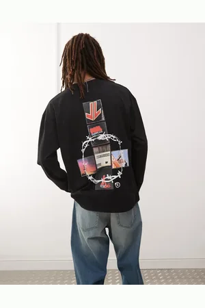 COLLUSION Langærmet T-shirt med retro fotografik-Sort