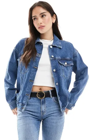 VERO MODA Mellemblå oversized denimjakke