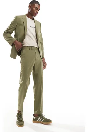 ASOS Mørkegrønne tapered habitbukser