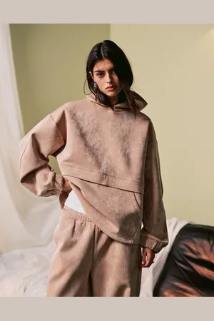 ASOS Hættetrøje i skinnende scuba-stof - Del af sæt-Neutral